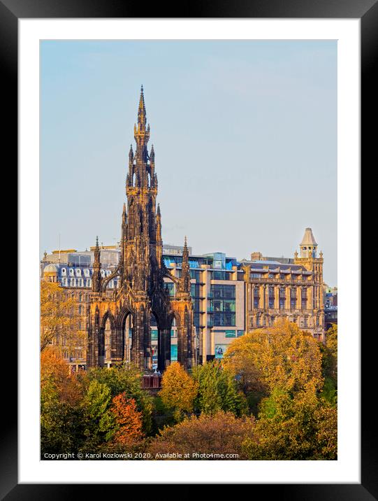 The Scott Monument in Edinburgh Framed Mounted Print by Karol Kozlowski