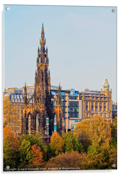 The Scott Monument in Edinburgh Acrylic by Karol Kozlowski
