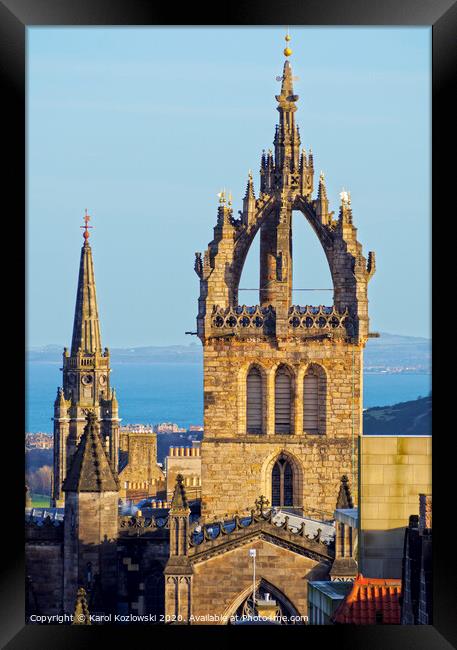 Crown of the  St Giles' Cathedral Framed Print by Karol Kozlowski