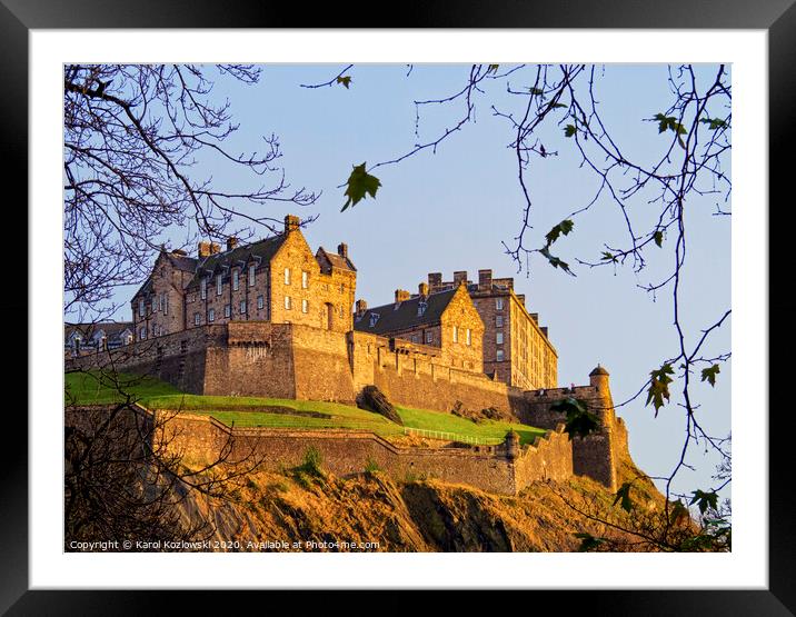 Edinburgh Castle Framed Mounted Print by Karol Kozlowski