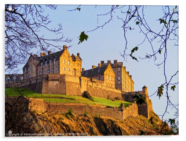 Edinburgh Castle Acrylic by Karol Kozlowski