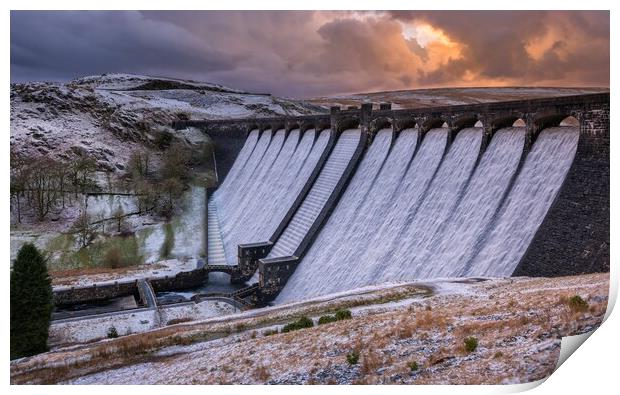 Claerwen Elan Valley Dam Print by Dean Merry