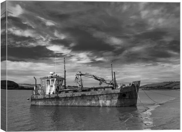 Vicky Leigh, Ferryside, Carmarthenshire. B/W  Canvas Print by Colin Allen