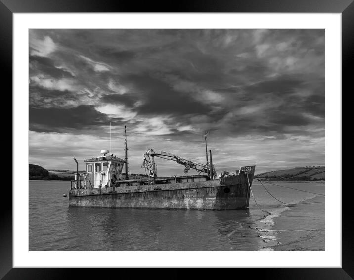 Vicky Leigh, Ferryside, Carmarthenshire. B/W  Framed Mounted Print by Colin Allen