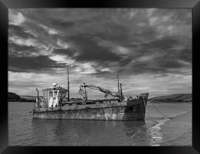 Vicky Leigh, Ferryside, Carmarthenshire. B/W  Framed Print by Colin Allen