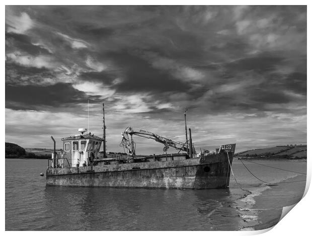 Vicky Leigh, Ferryside, Carmarthenshire. B/W  Print by Colin Allen