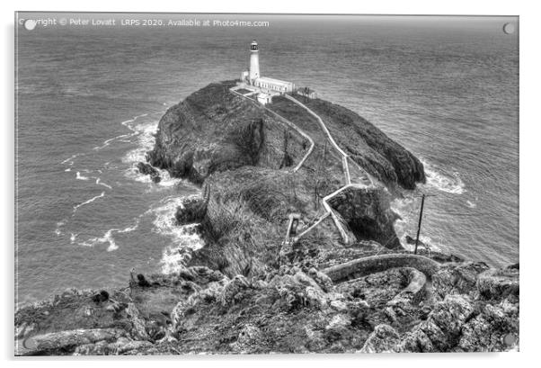 South Stack Lighthouse Acrylic by Peter Lovatt  LRPS