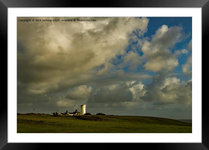 Disused lighthouse at Nash Point Glamorgan Coast   Framed Mounted Print by Nick Jenkins