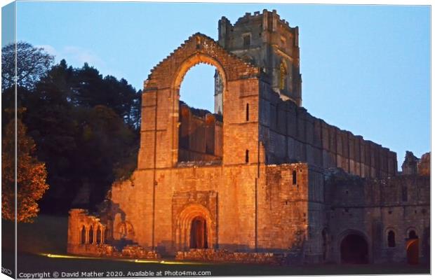Fountains Abbey North Yorkshire Canvas Print by David Mather