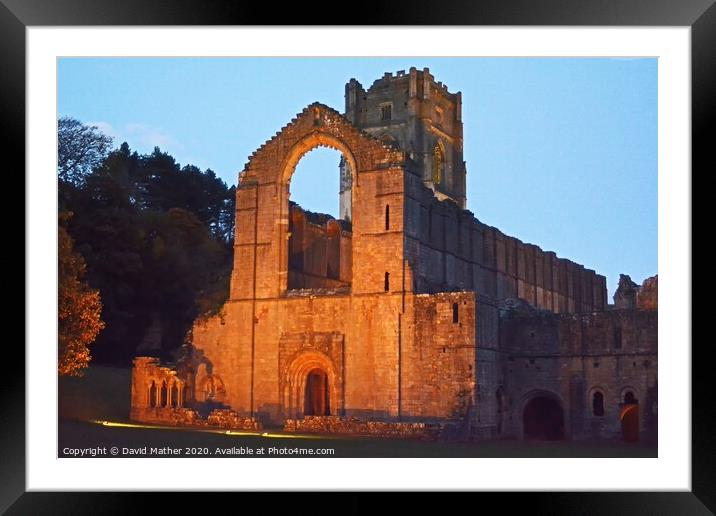 Fountains Abbey North Yorkshire Framed Mounted Print by David Mather