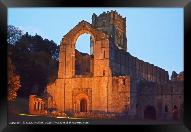 Fountains Abbey North Yorkshire Framed Print by David Mather