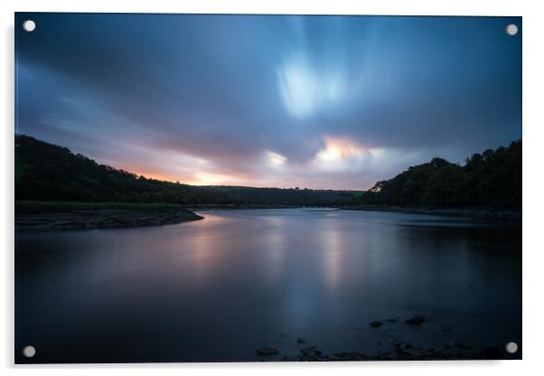 River Torridge sunrise at Bideford Acrylic by Tony Twyman