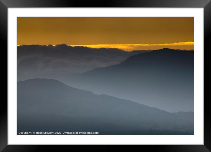 Sunrise in Snowdonia Framed Mounted Print by Heidi Stewart