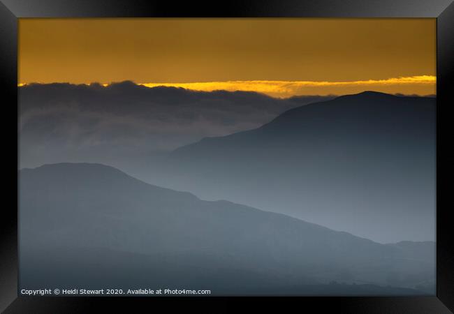 Sunrise in Snowdonia Framed Print by Heidi Stewart