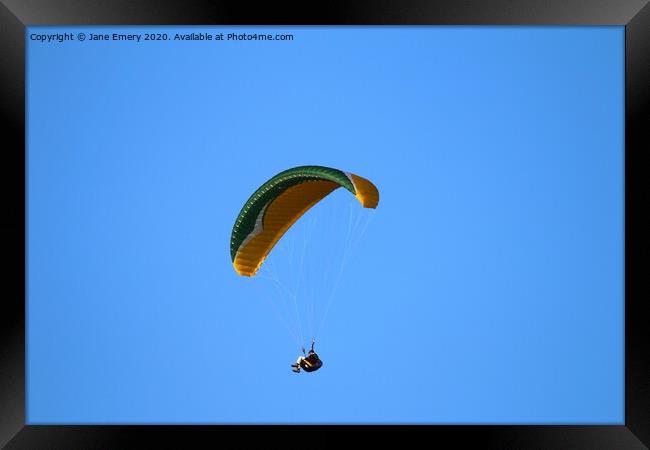 Sky object, Hang Gliding Framed Print by Jane Emery