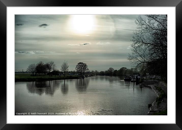 Evening at Trent lock Framed Mounted Print by keith hannant