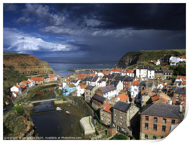 The Village of Staithes  Print by Inca Kala