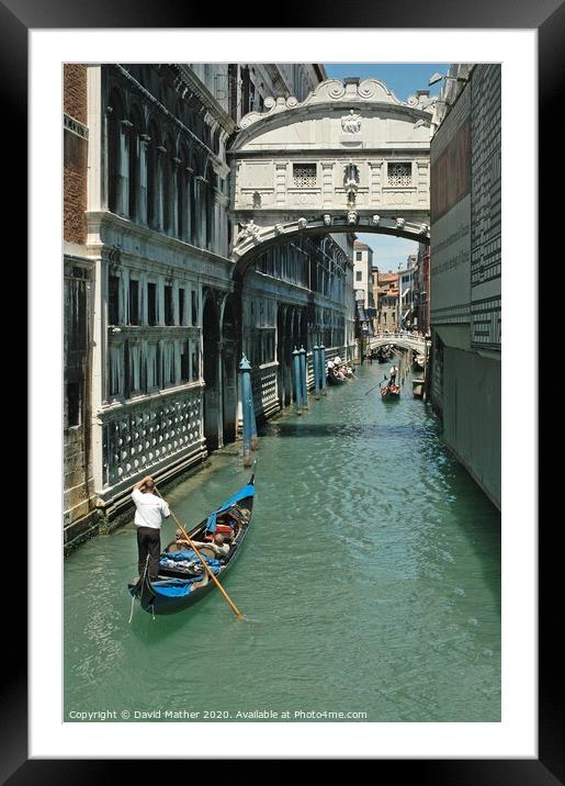 Bridge of Sighs, Venice Framed Mounted Print by David Mather