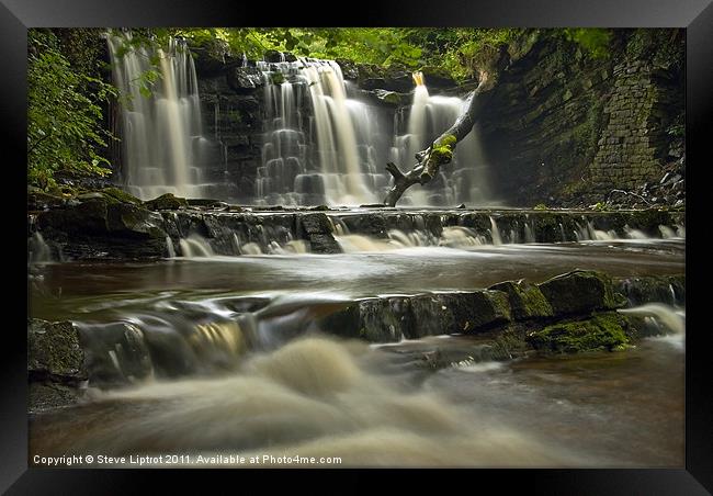 Scarloom Waterfall, Holden, Lancashire Framed Print by Steve Liptrot