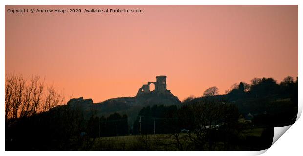 Mow cop castle sunset Print by Andrew Heaps
