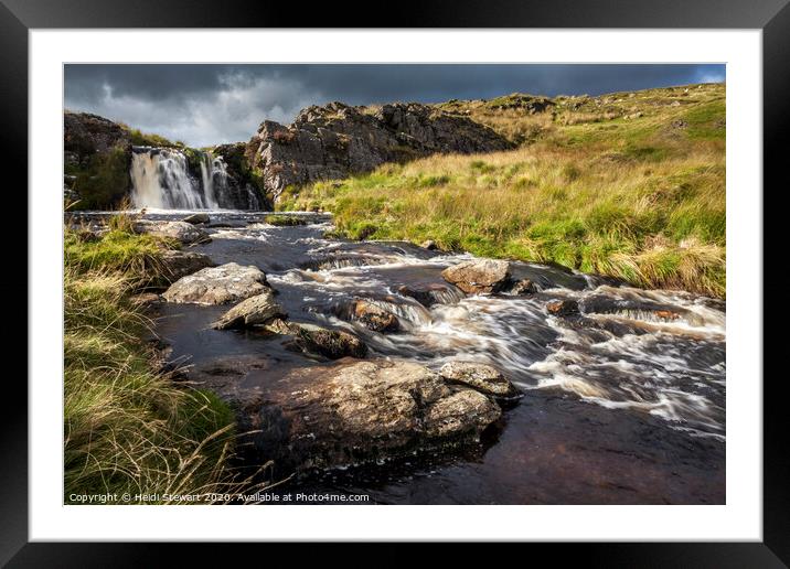 Nant y Maen Waterfall, Mid Wales Framed Mounted Print by Heidi Stewart