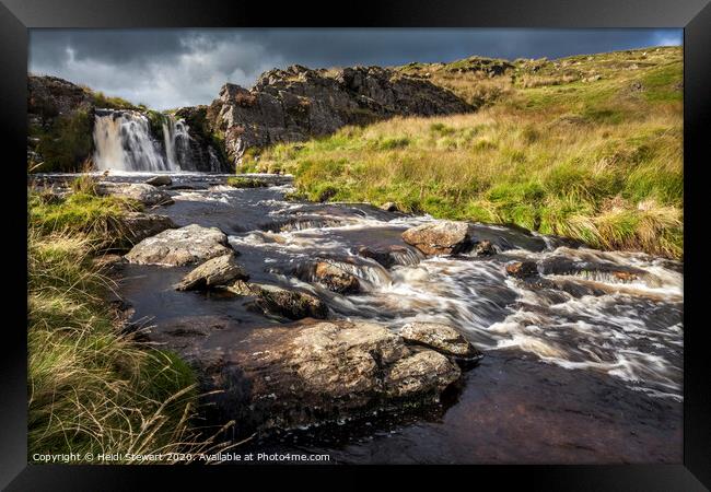 Nant y Maen Waterfall, Mid Wales Framed Print by Heidi Stewart