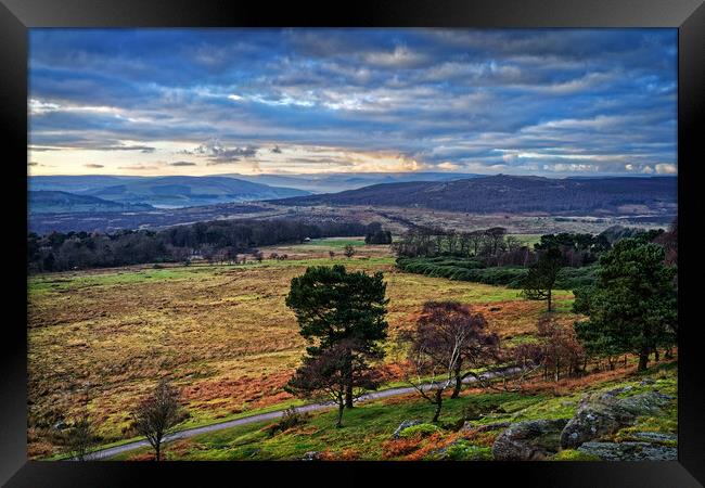 View across Longshaw & The Hope Valley Framed Print by Darren Galpin