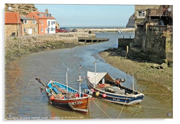 Staithes harbour, North Yorkshire Acrylic by David Mather