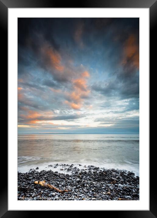 Pebbles, Sea and Sky Framed Mounted Print by Heidi Stewart