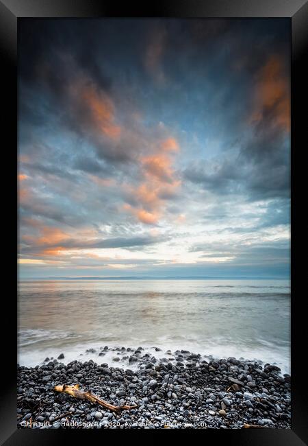 Pebbles, Sea and Sky Framed Print by Heidi Stewart
