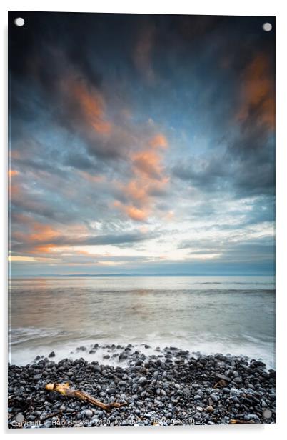 Pebbles, Sea and Sky Acrylic by Heidi Stewart