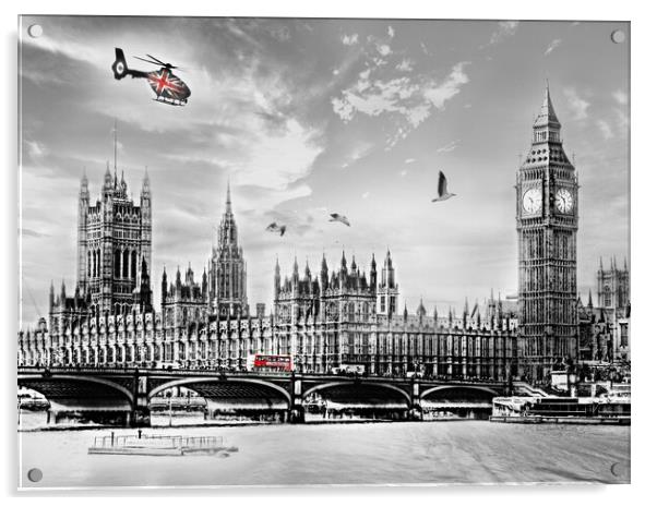 London London London  Acrylic by Louise Godwin