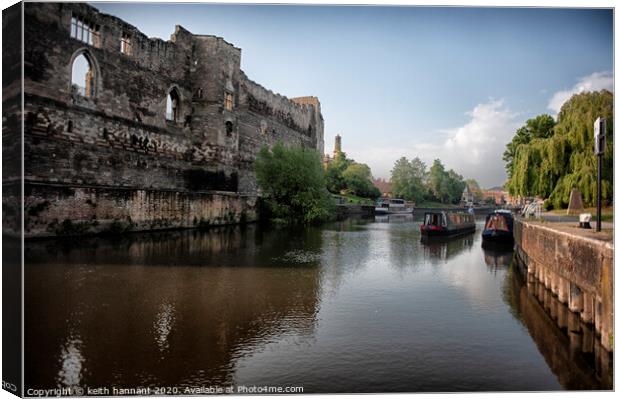 Newark Castle on the River Trent Canvas Print by keith hannant