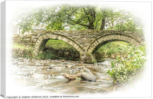 Packhorse Bridge At Wycoller Canvas Print by Heather Sheldrick