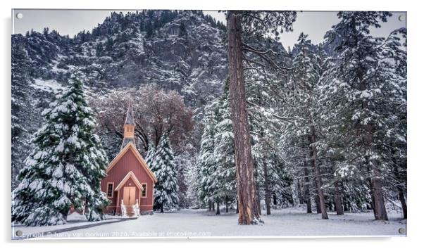 Yosemite Chapel in the snow Acrylic by harry van Gorkum