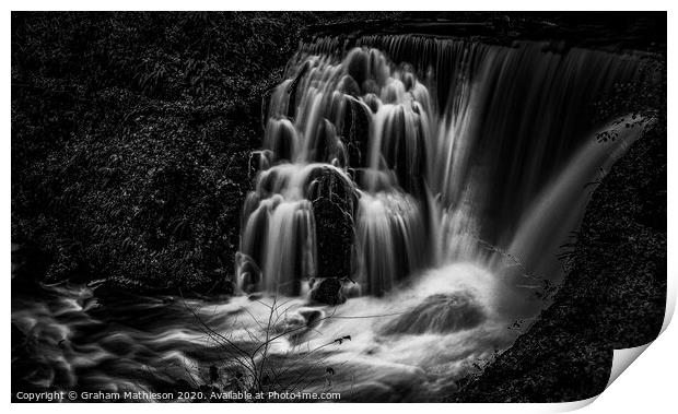 Black and white falls  Print by Graham Mathieson