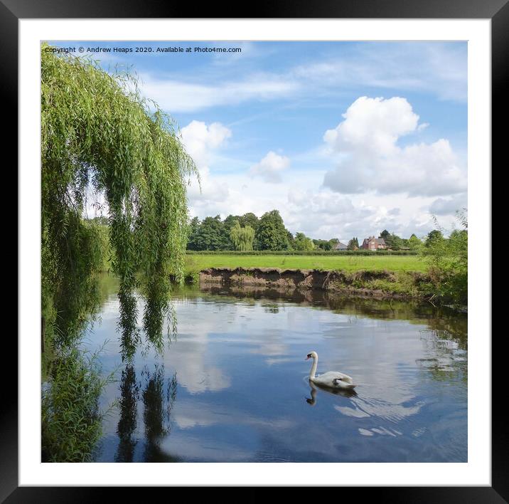 Outdoor waterside river bank at Wolsley centre Framed Mounted Print by Andrew Heaps