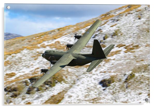 RAF C130 Low Level Acrylic by Oxon Images