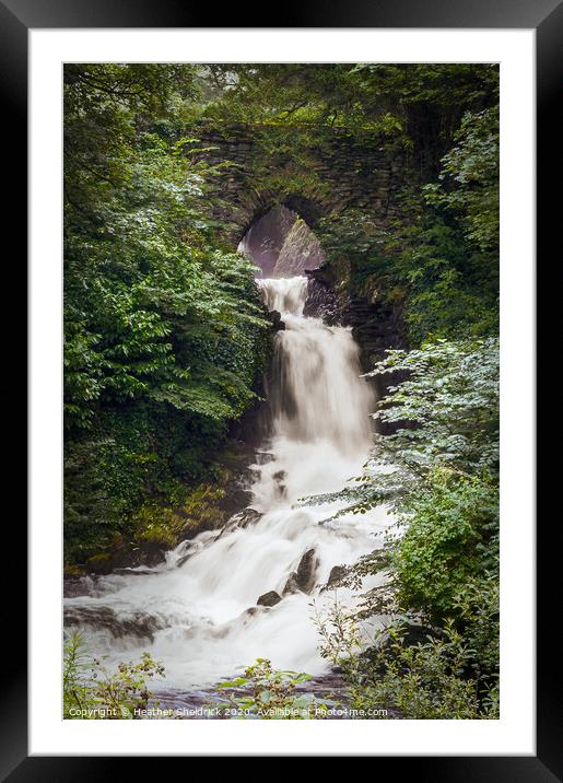 Ingleborough Waterfall with Bridge Framed Mounted Print by Heather Sheldrick