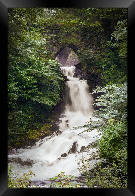 Ingleborough Waterfall with Bridge Framed Print by Heather Sheldrick