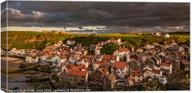 Storm Clouds over Staithes Canvas Print by Phillip Dove LRPS