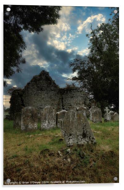 Graveyard ruin in ireland Acrylic by Brian O'Dwyer