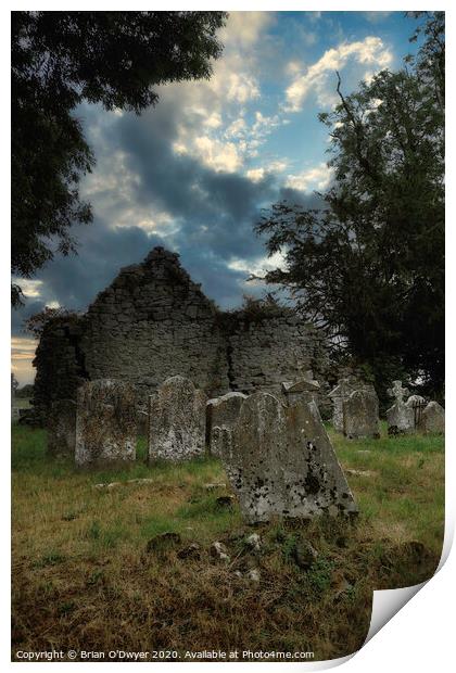 Graveyard ruin in ireland Print by Brian O'Dwyer