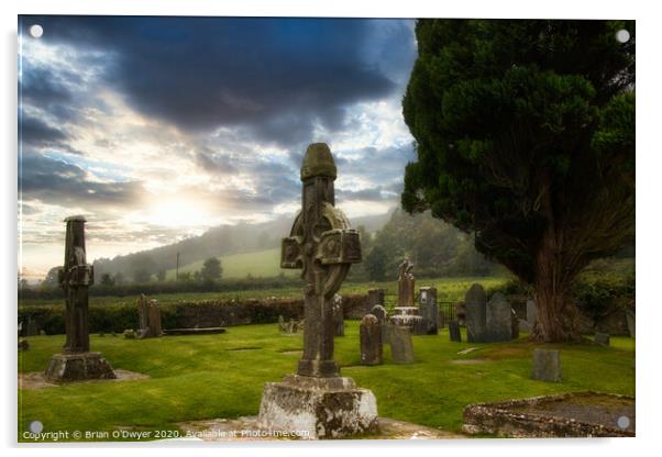 celtic cross sunset Acrylic by Brian O'Dwyer