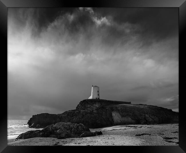 The Tower on Llanddwyn Island - Black & White Framed Print by Colin Allen