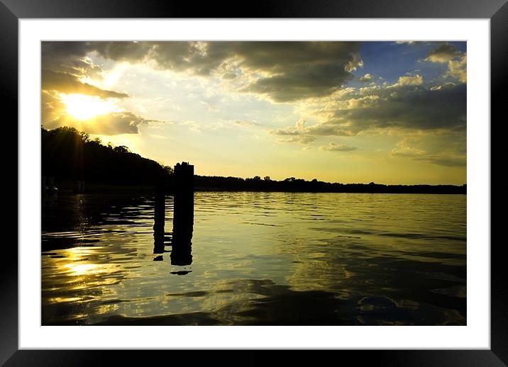 Sunset lake Framed Mounted Print by Nathan Wright