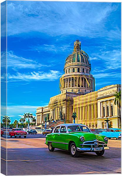 Old timer by the Capitol Building Canvas Print by Jason Wells
