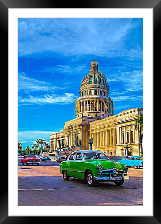Old timer by the Capitol Building Framed Mounted Print by Jason Wells