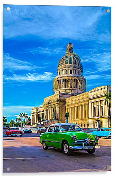 Old timer by the Capitol Building Acrylic by Jason Wells