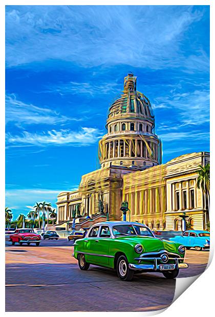Old timer by the Capitol Building Print by Jason Wells